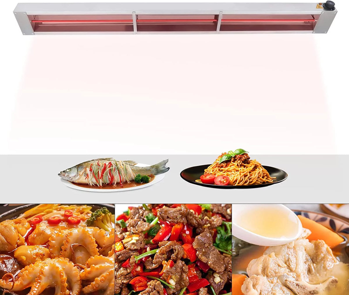 60'' Stainless Steel Electric Food Warmer 110V 1000 W B12759
