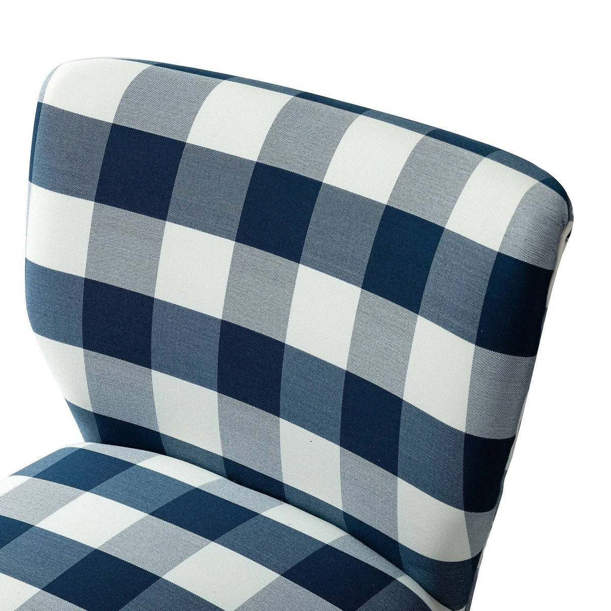 Grey Buffalo Plaid Side Chair with Black Base, Set of 2 N394