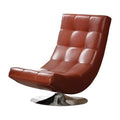 Mahogany Faux Leather Accent Chair A143