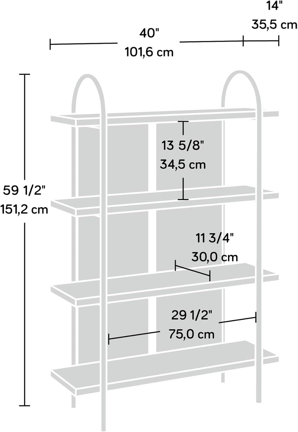 Blaze Acacia Finish Bookcase V4239