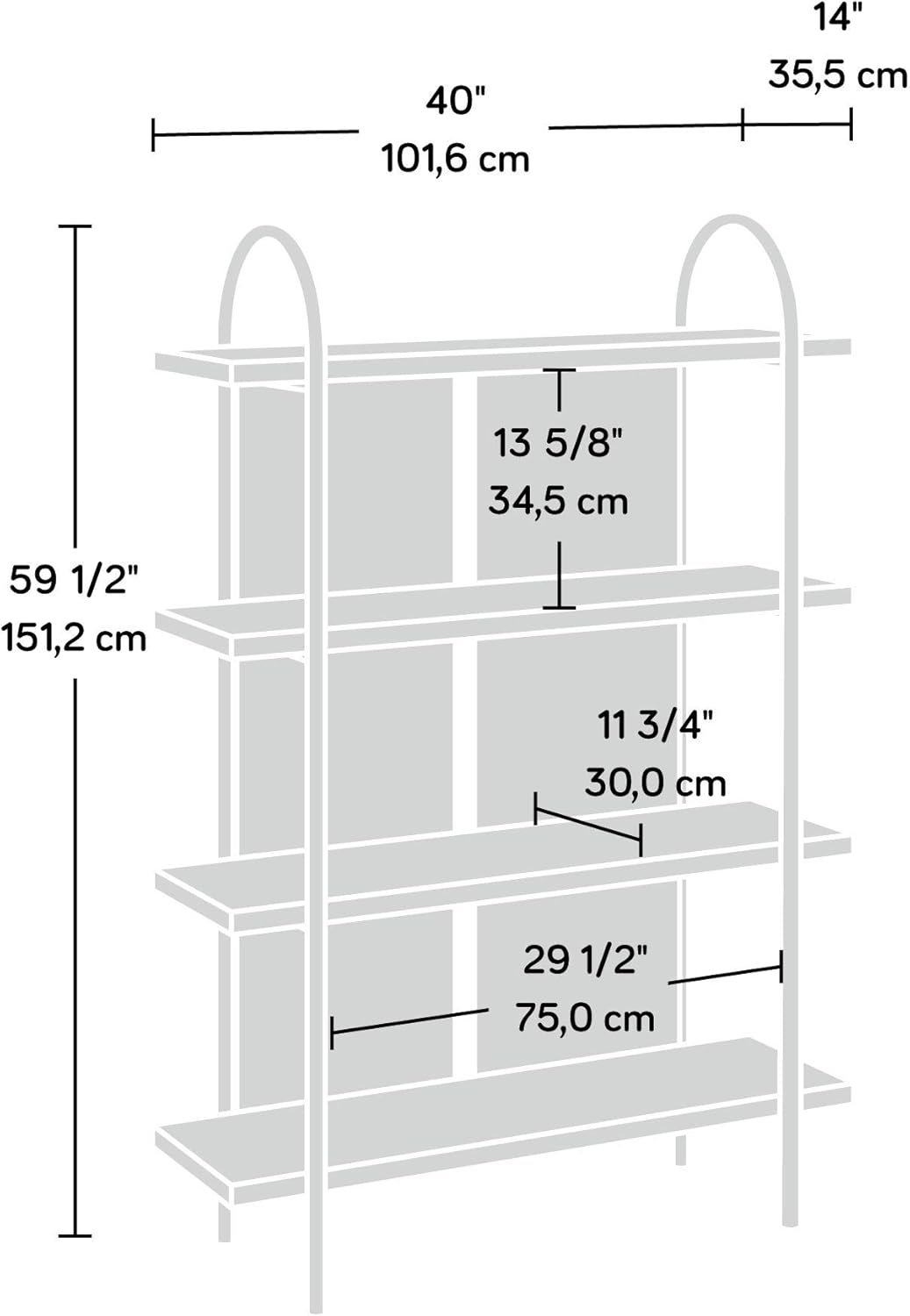 Blaze Acacia Finish Bookcase V4239