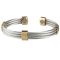 Trio Cable Stainless/Gold Magnetic Bracelet, Extra Large U18791