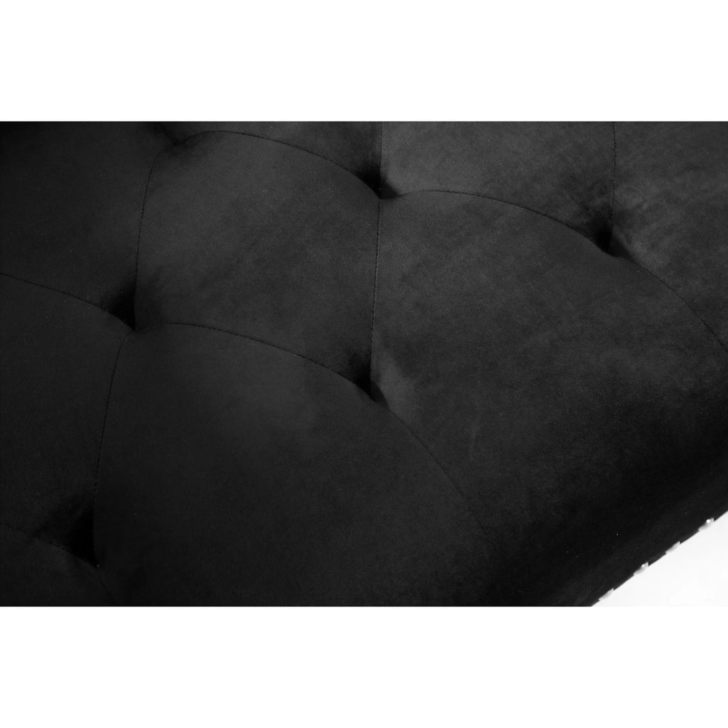Black Velvet Sectional Sofa with Reversible Chaise R818