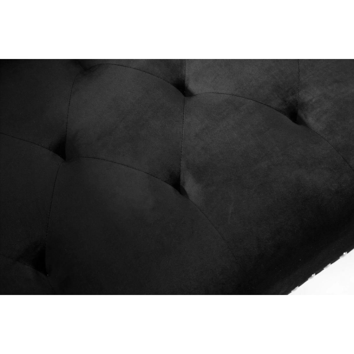 Black Velvet Sectional Sofa with Reversible Chaise R818