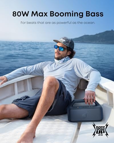 80W Portable Bluetooth Speaker with Subwoofer, IPX7 Waterproof R8362