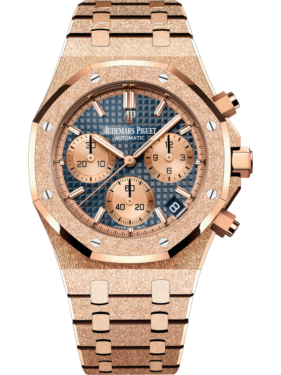 Frosted Gold Chronograph Blue Dial 41mm F3745