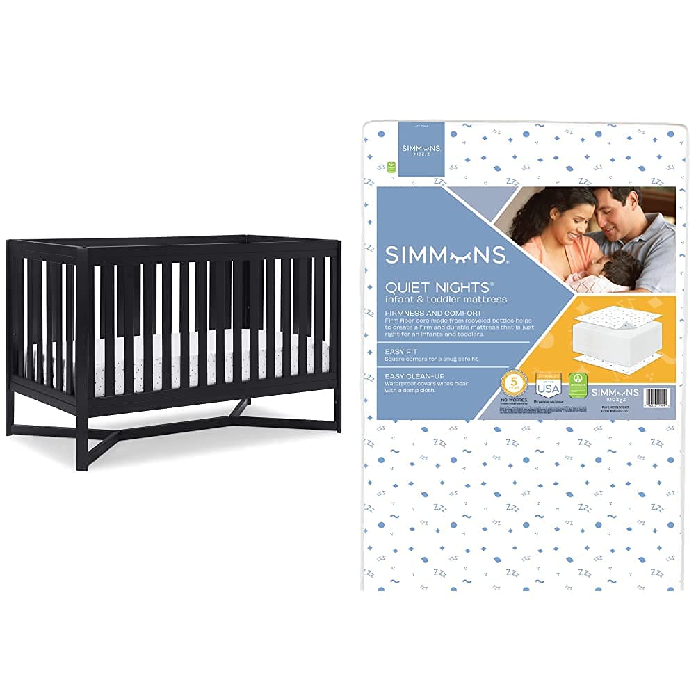 White/Grey 4-in-1 Convertible Crib F9489