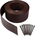40 feet Length 5 inch Height 12 Stakes Included Wood Grain Garden Borders Brown L9734