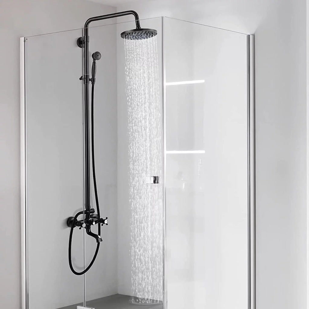 Oil Rubbed Bronze Exposed Shower Faucet Set 8" Rain Head T837