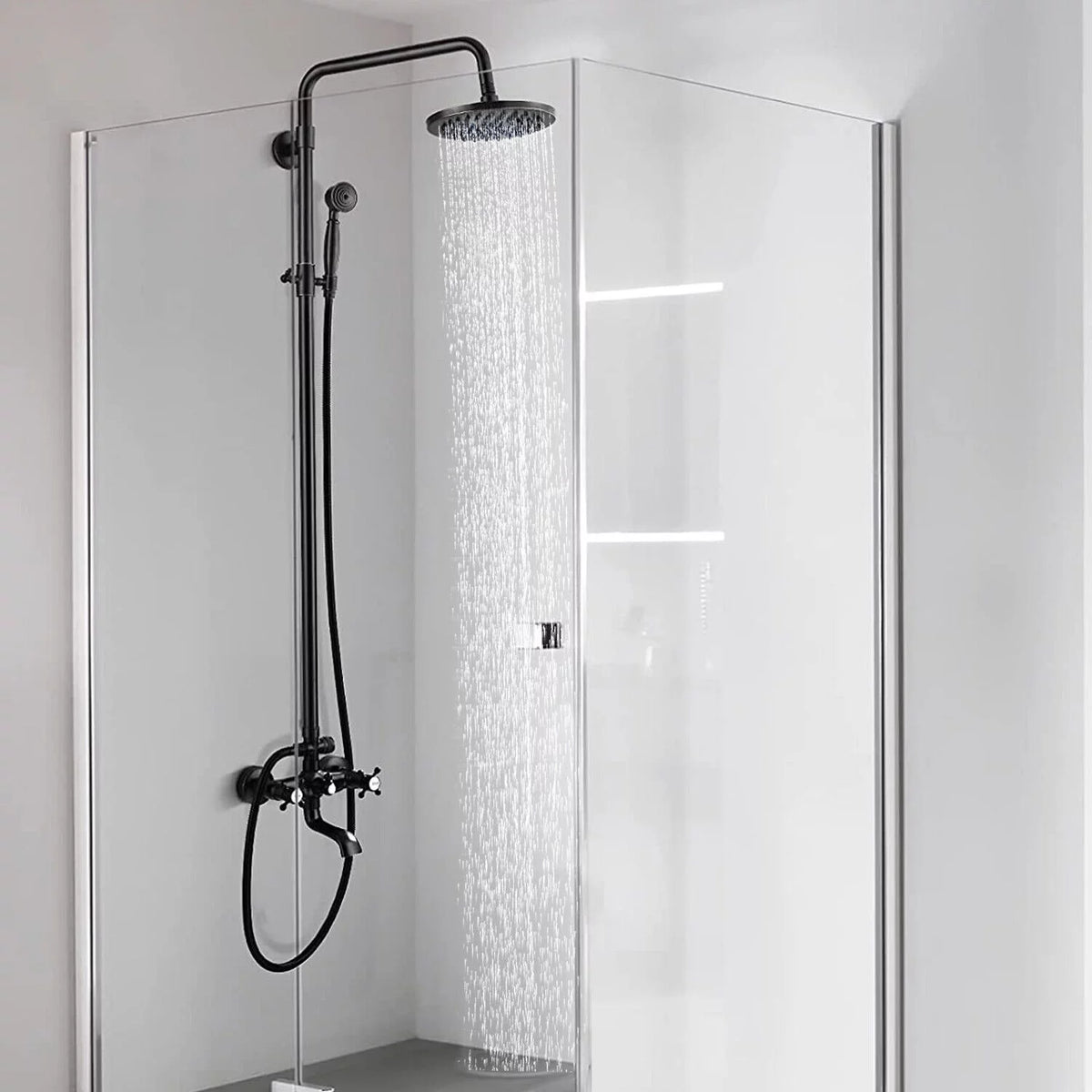 Oil Rubbed Bronze Exposed Shower Faucet Set 8" Rain Head T837