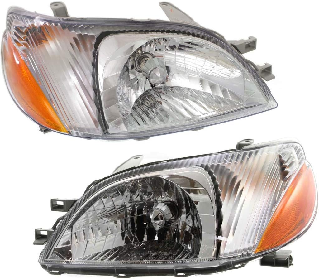 Halogen Headlight Assembly Pair for Toyota Echo 2000 2001 2002 X2501