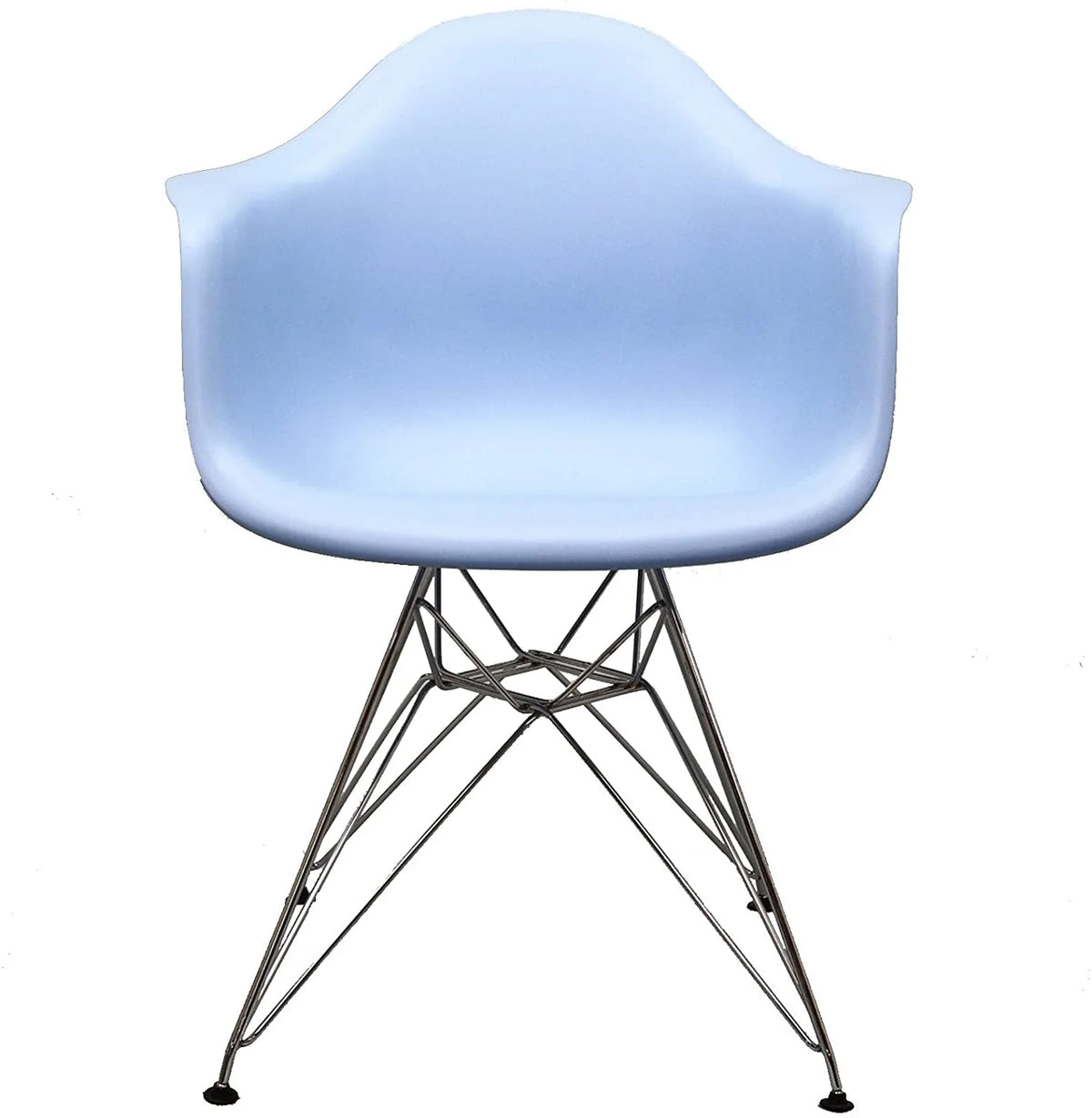 Blue Molded Plastic Dining Armchair with Steel Base X847381