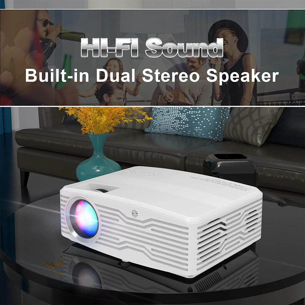 5G WiFi Projector Full HD 4K Native 1080P with 120 Projector Screen J239