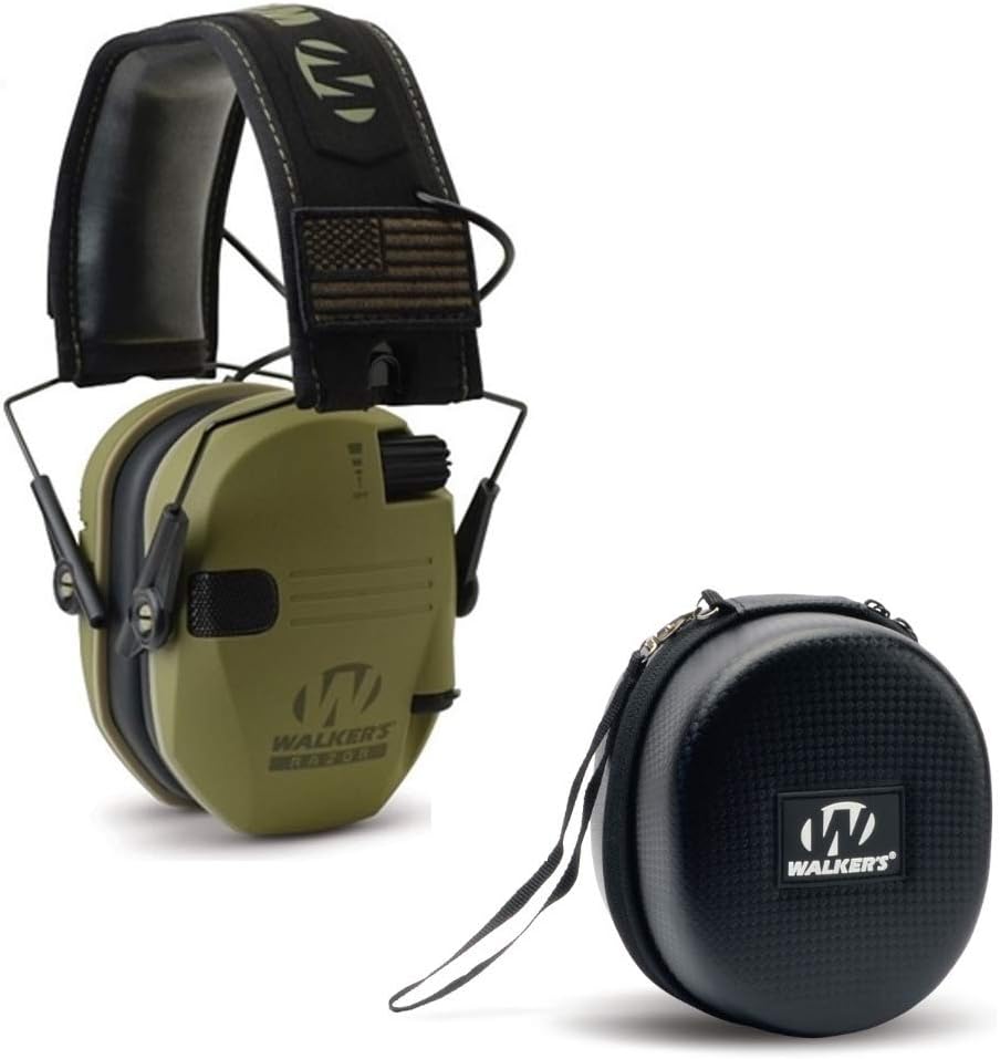Razor Slim Electronic Shooting Hearing Protection Muff with Protective Case D41167