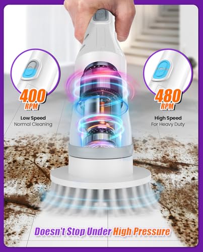 Cordless Electric Spin Scrubber with 6 Brush Heads N7971