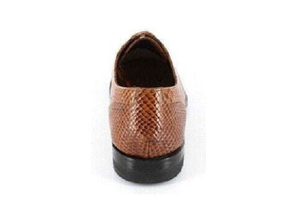 Anaconda Print Leather Shoes Tan E695
