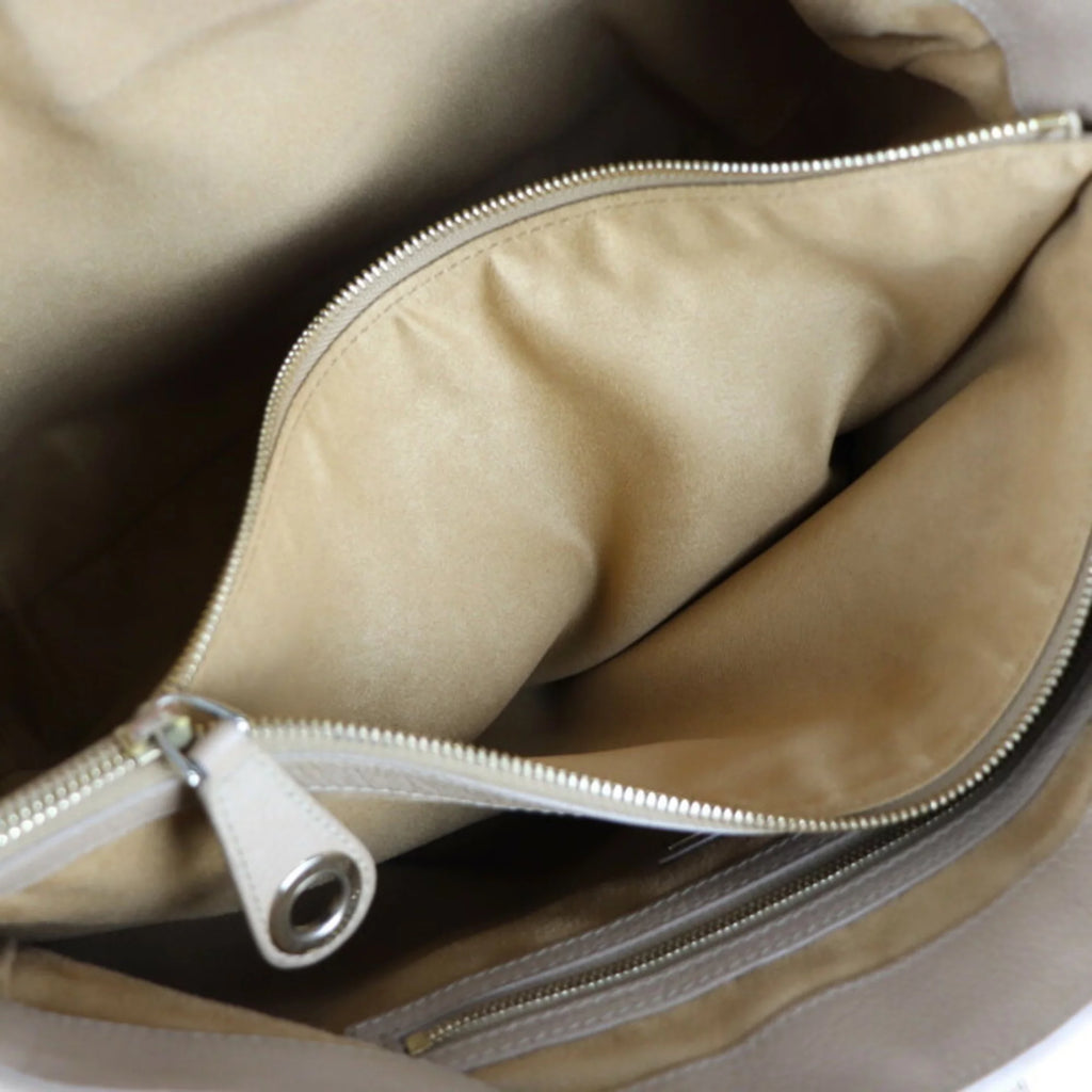 Pre-Owned Beige Leather 2WAY Shoulder Bag T1895