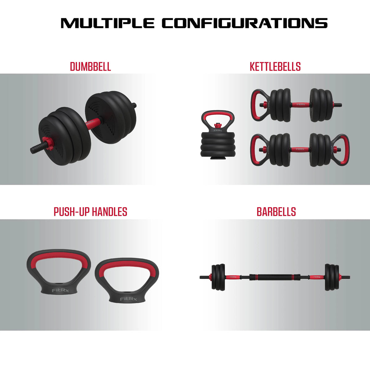 60 lbs Adjustable Dumbbell, Barbell, and Kettlebell Weight Set U6572