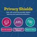Set of 12 Blue Matte Privacy Shields for Student Desks D2189