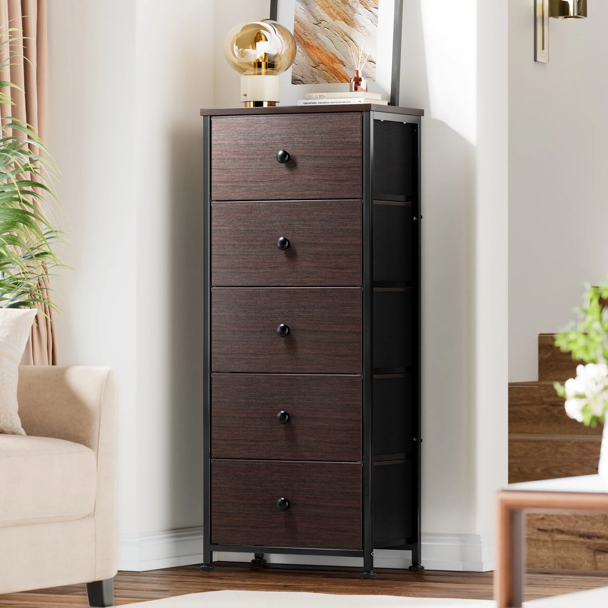 Rustic Brown 5 Drawer Dresser Y173573