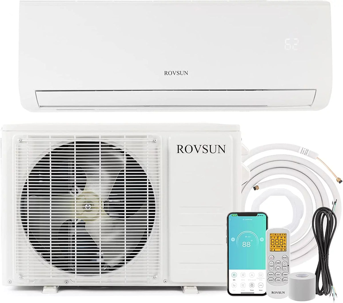 Wifi Enabled 18,000 BTU Mini Split AC/Heating System with Inverter T751