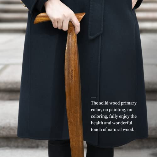 Natural Solid Wood Walking Cane with 3 Rubber Tips and Travel Bag W38777