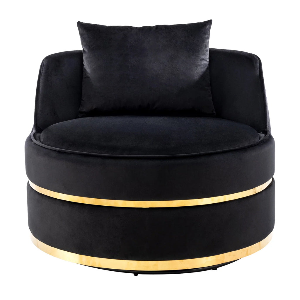 Black Velvet Swivel Barrel Chair X68167