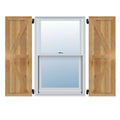 Rough Sawn Western Red Cedar Framed Board-n-Batten Shutters with Z-Bar N548233