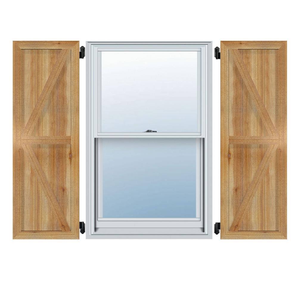 Rough Sawn Western Red Cedar Framed Board-n-Batten Shutters with Z-Bar N548233