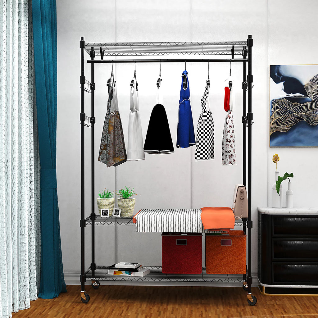 Heavy Duty Clothing Garment Rack with Shelves W816