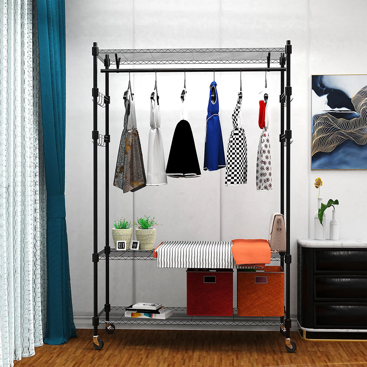 Heavy Duty Clothing Garment Rack with Shelves W816