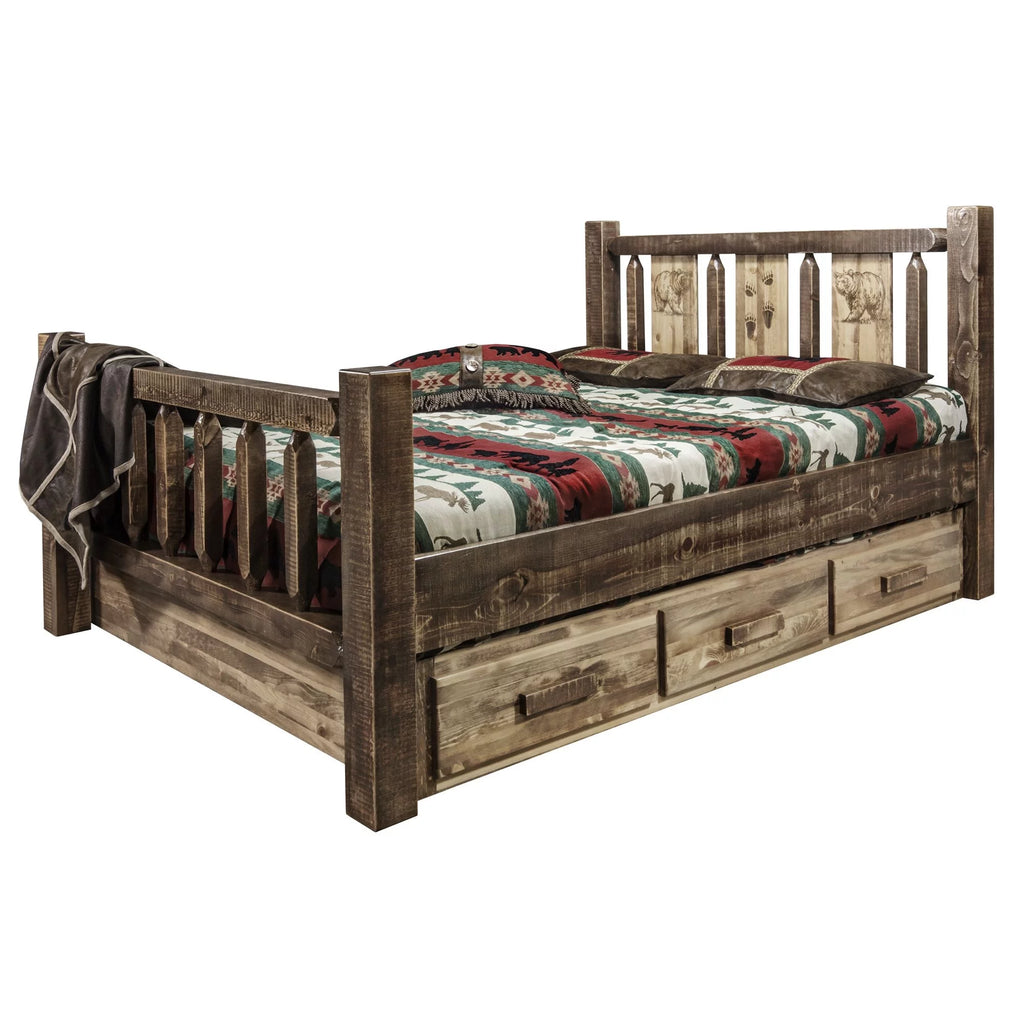Brown Wood Twin Storage Bed E243682
