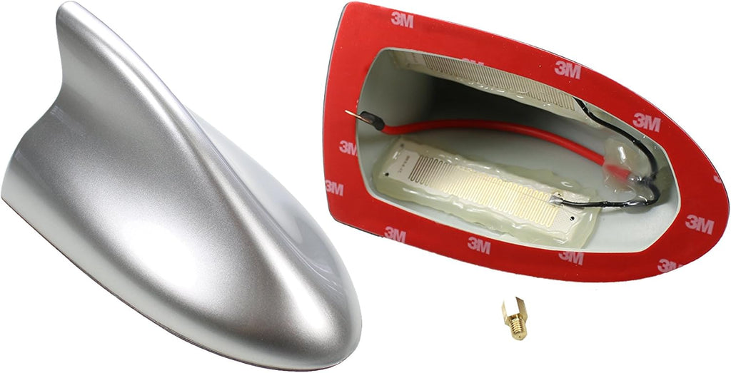 Silver Shark Fin Antenna Compatible with Kia Soul Pack of 2 V3460