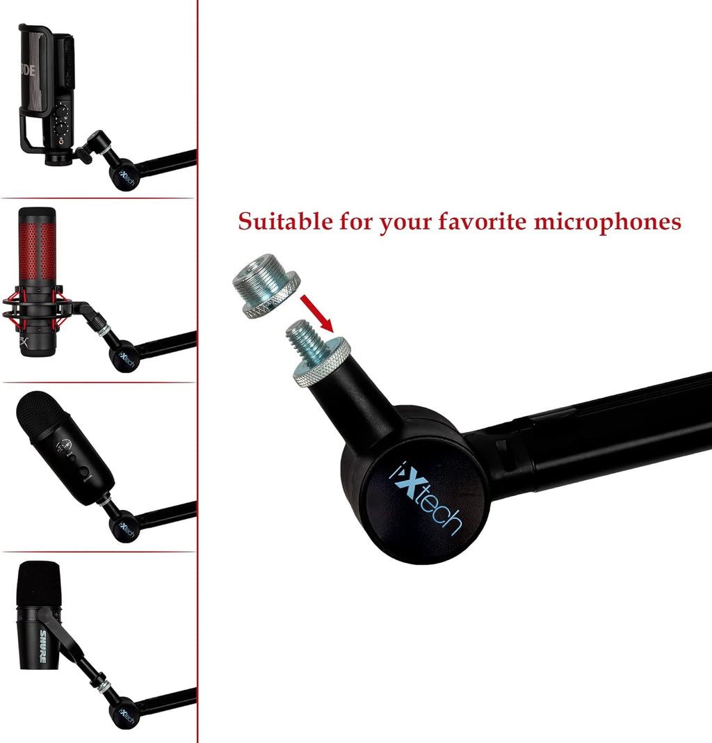 Microphone Boom Arm with Desk Mount, 360° Rotatable, Adjustable and Foldable Scissor Mounting, Pack of 2 N7847