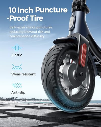 Electric Scooter with 10IN Tires, 10.2AH Battery, 350W Motor, 15.5MPH O293