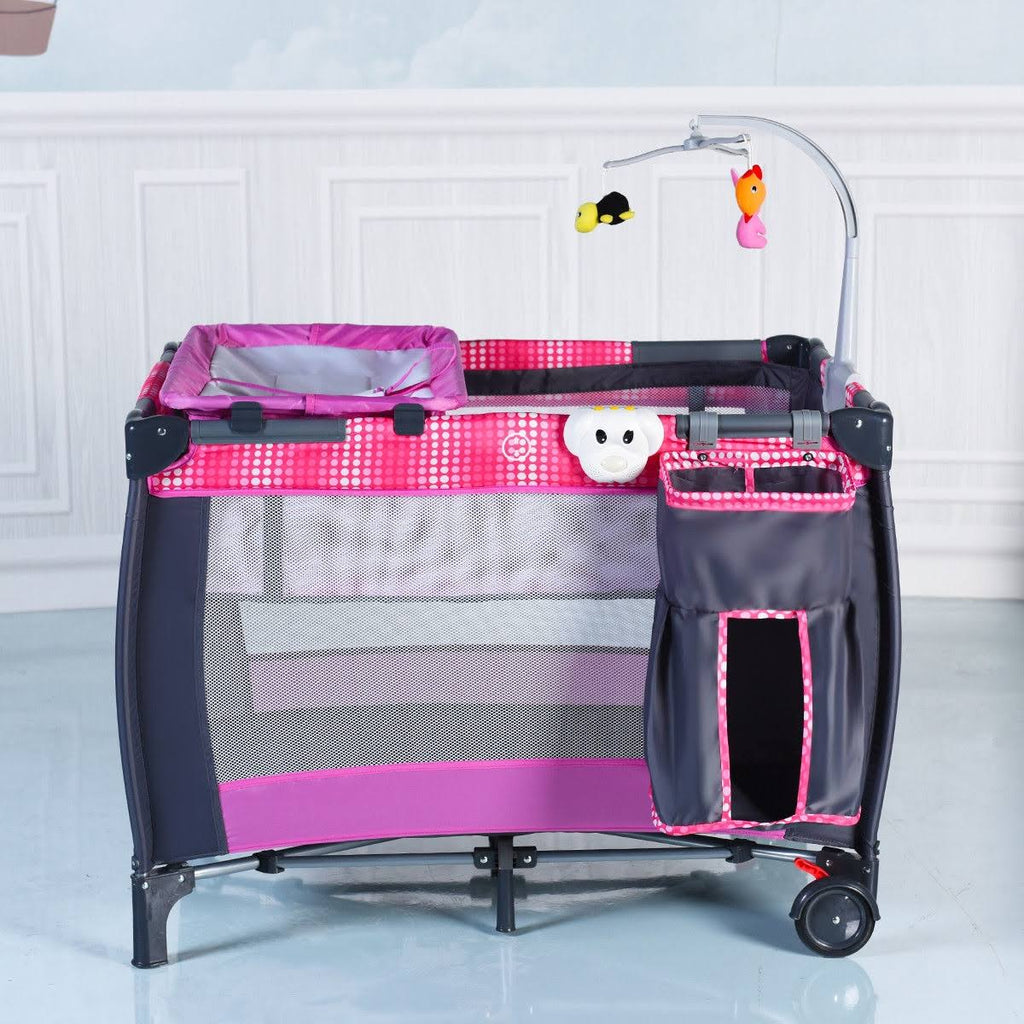 Foldable Travel Baby Crib Playpen Bassinet with Carry Bag R866684