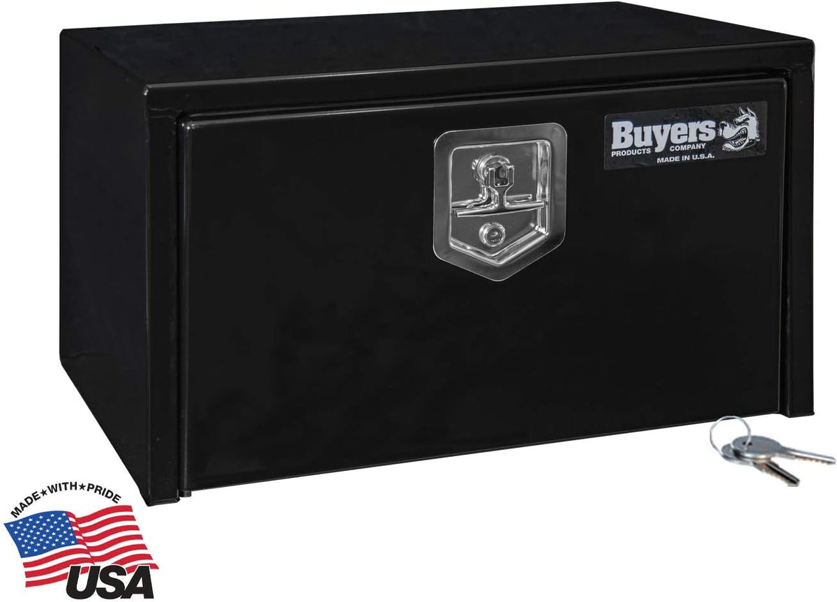 Black Steel Underbody Truck Box with T-Handle Latch, 14 x 16 x 24 Inch P1672