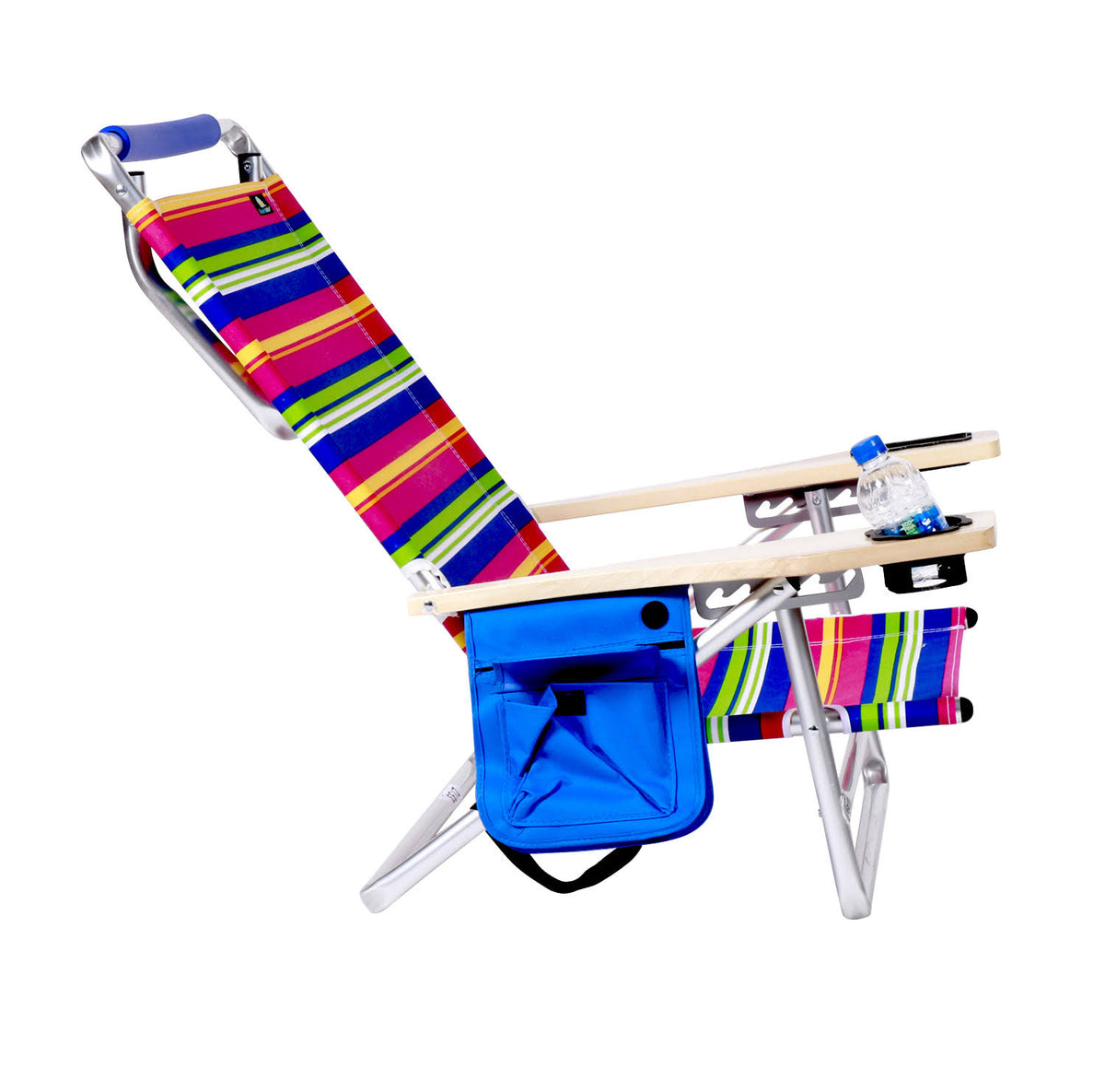 5 Reclining Aluminum Beach Chair with Cup Holder H2832