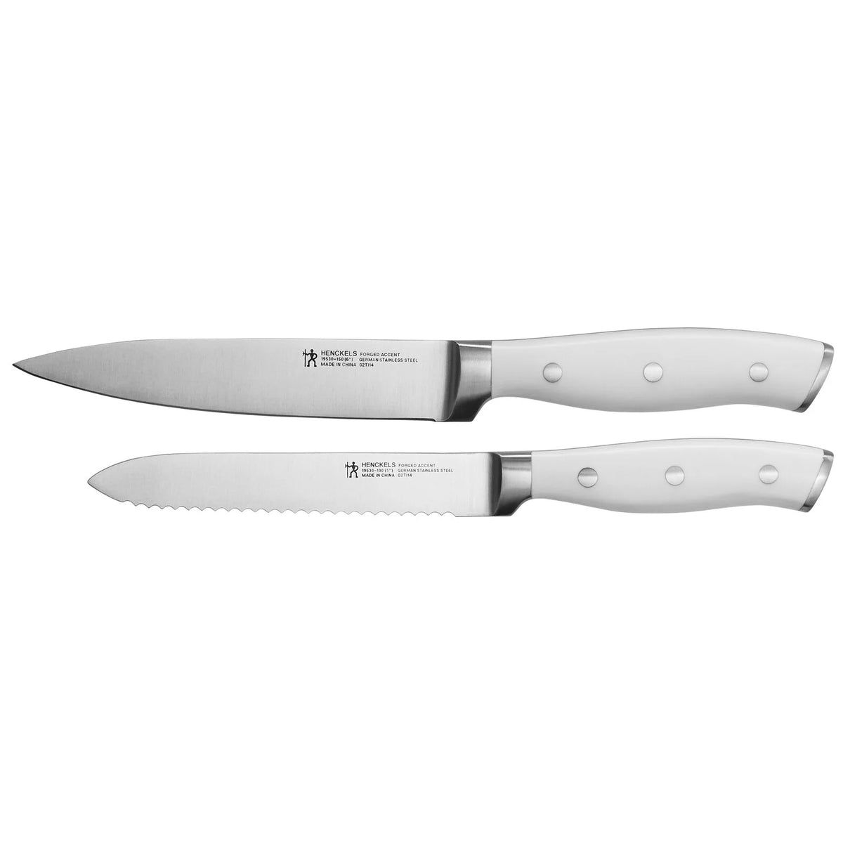 2pc Utility Knife Set with White Handle Q338649
