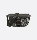 Beige and Black Oblique Jacquard Mini Saddle Messenger Bag O870985