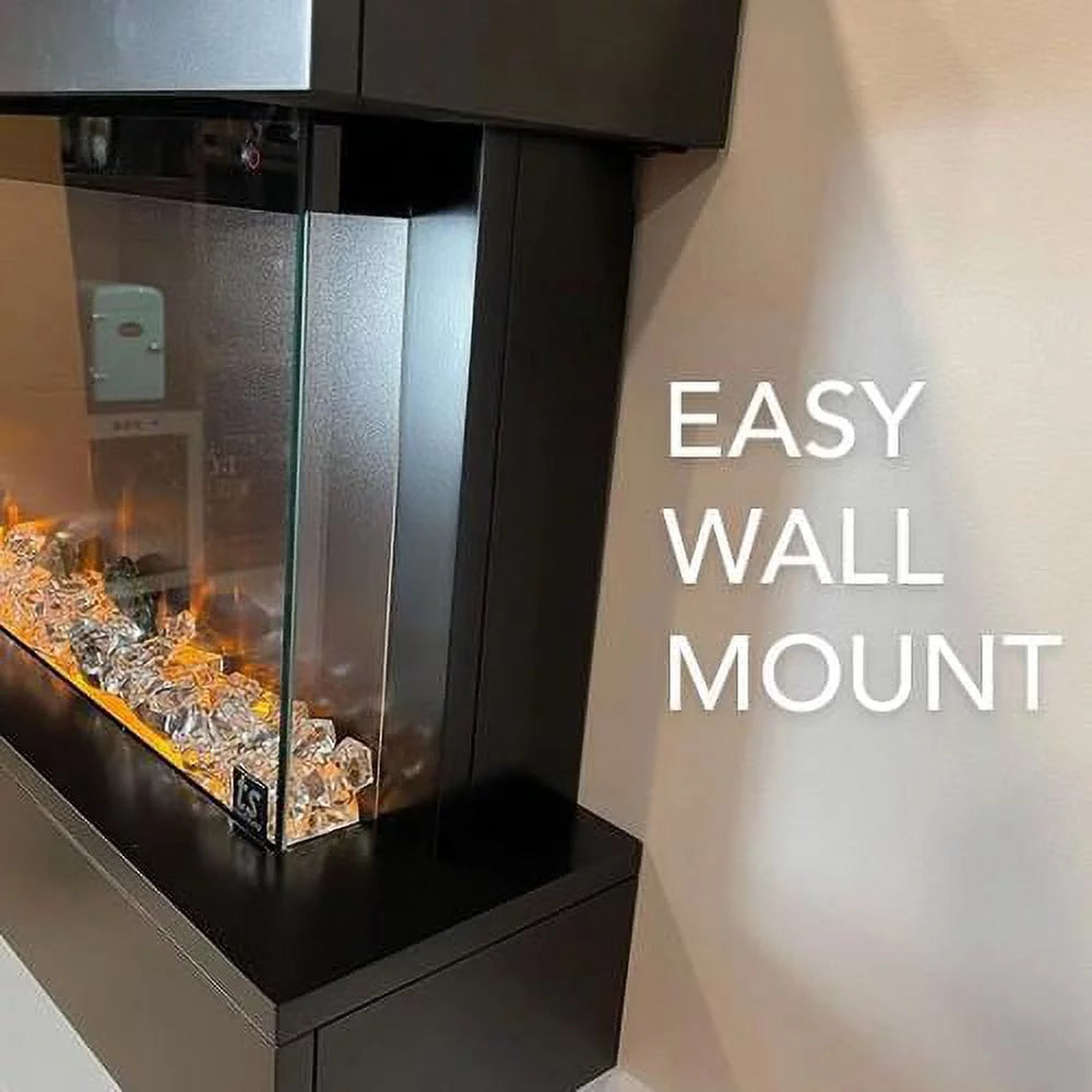 Black 50" 3-Sided Smart Electric Fireplace V287072
