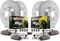 Carbon Fiber Brake Pads with Drilled & Slotted Brake Rotors Kit G3536