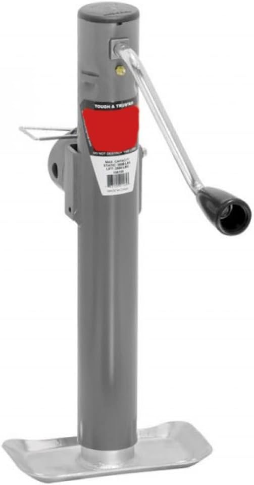 Trailer Jack, Side Wind, Swivel, 15in. Travel, Weld-On, 2000lbs., Grey D737