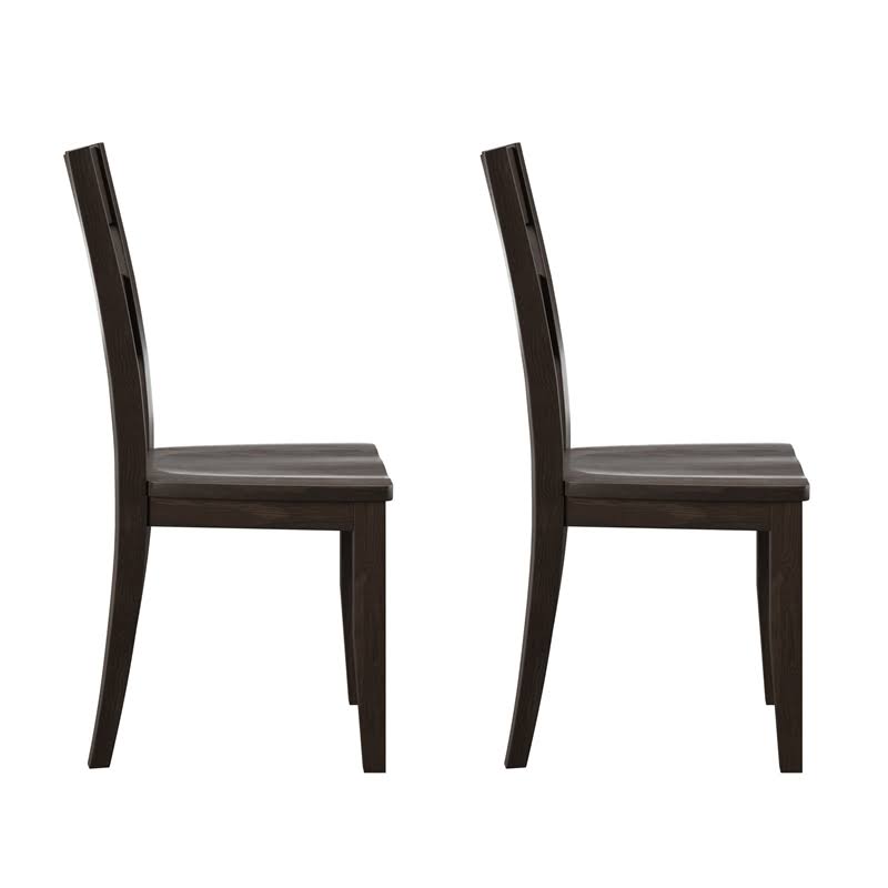Brown Ladder Back Dining Side Chair Set of 2 J895