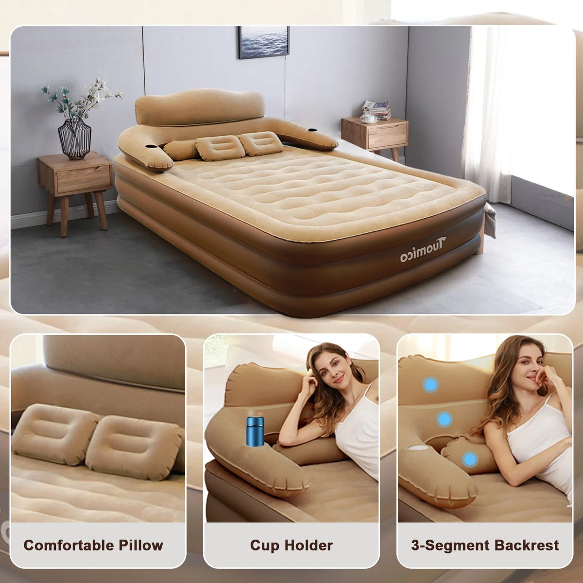 Queen Inflatable Airbed with Pump M428903