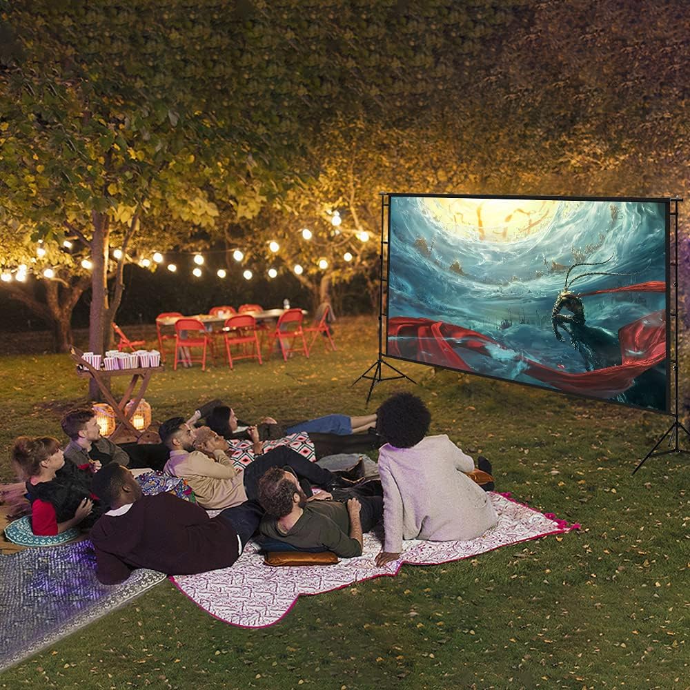 120 inch Portable Projector Screen with Stand and Carrying Bag N96143