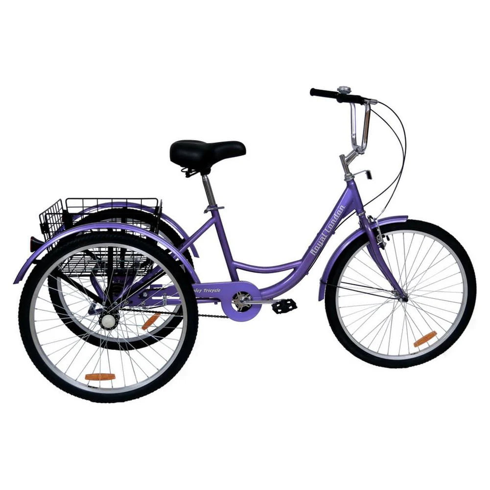 Purple 3 Wheeled Adult Tricycle with Shopping Basket D203012