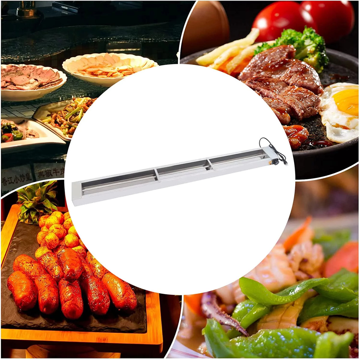 60'' Stainless Steel Electric Food Warmer 110V 1000 W B12759