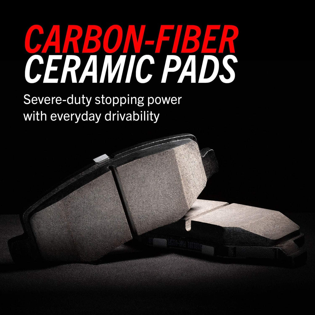 Carbon Fiber Brake Pads with Drilled & Slotted Brake Rotors Kit G3536