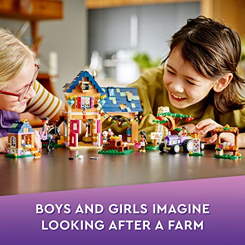 Organic Farm House Set with Toy Horse, Stable, Tractor and Trailer plus Animal Figures S23179